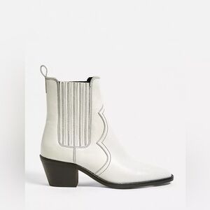 Urban Outfitters Billie White Leather Western Boot